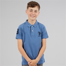 U.S. POLO ASSN. Boys Player 3 Pique Polo Shirt Blue Horizon
